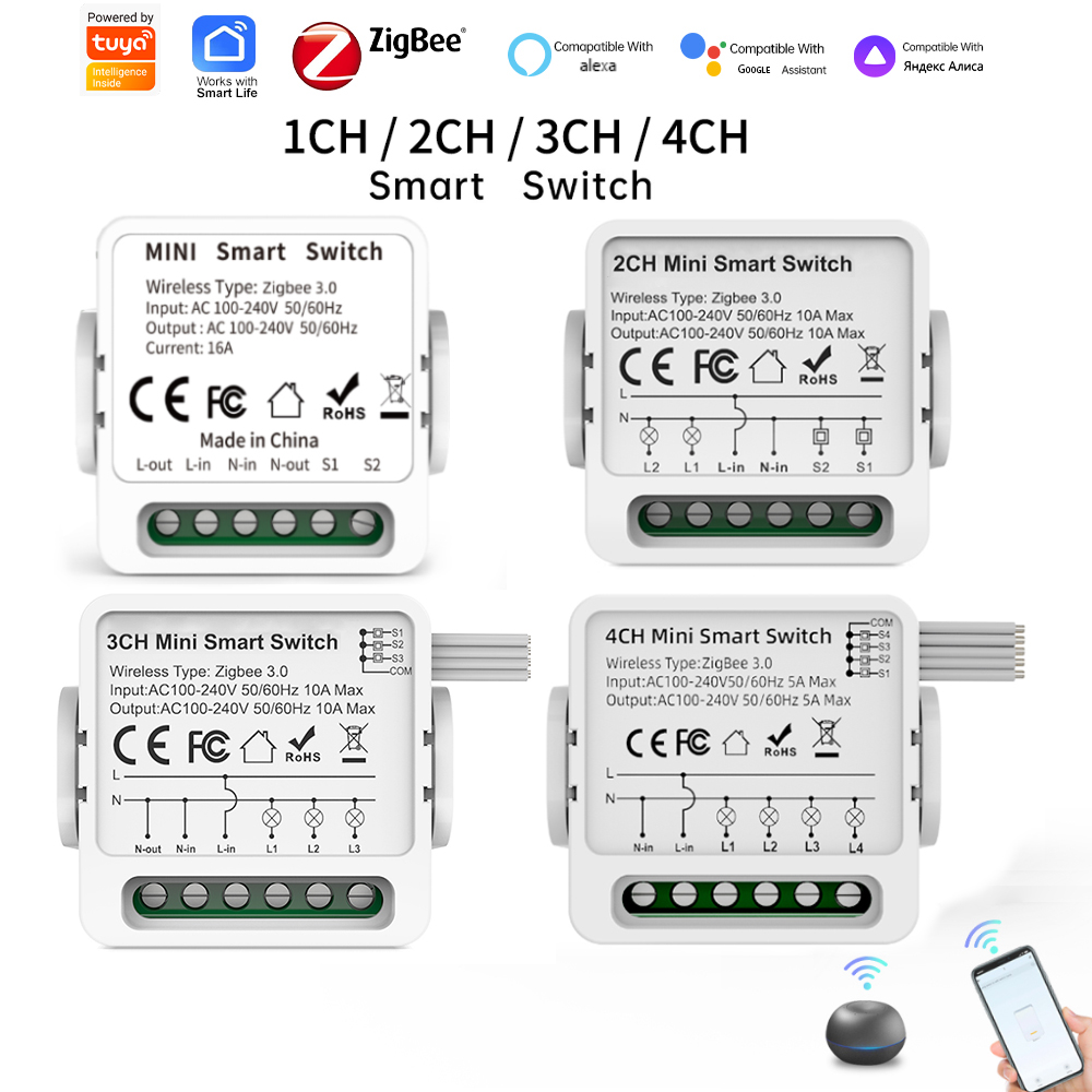 Smart Home Google Assistant - Tuya Zigbee 3.0 Akıllı Anahtar 1/2/3/4