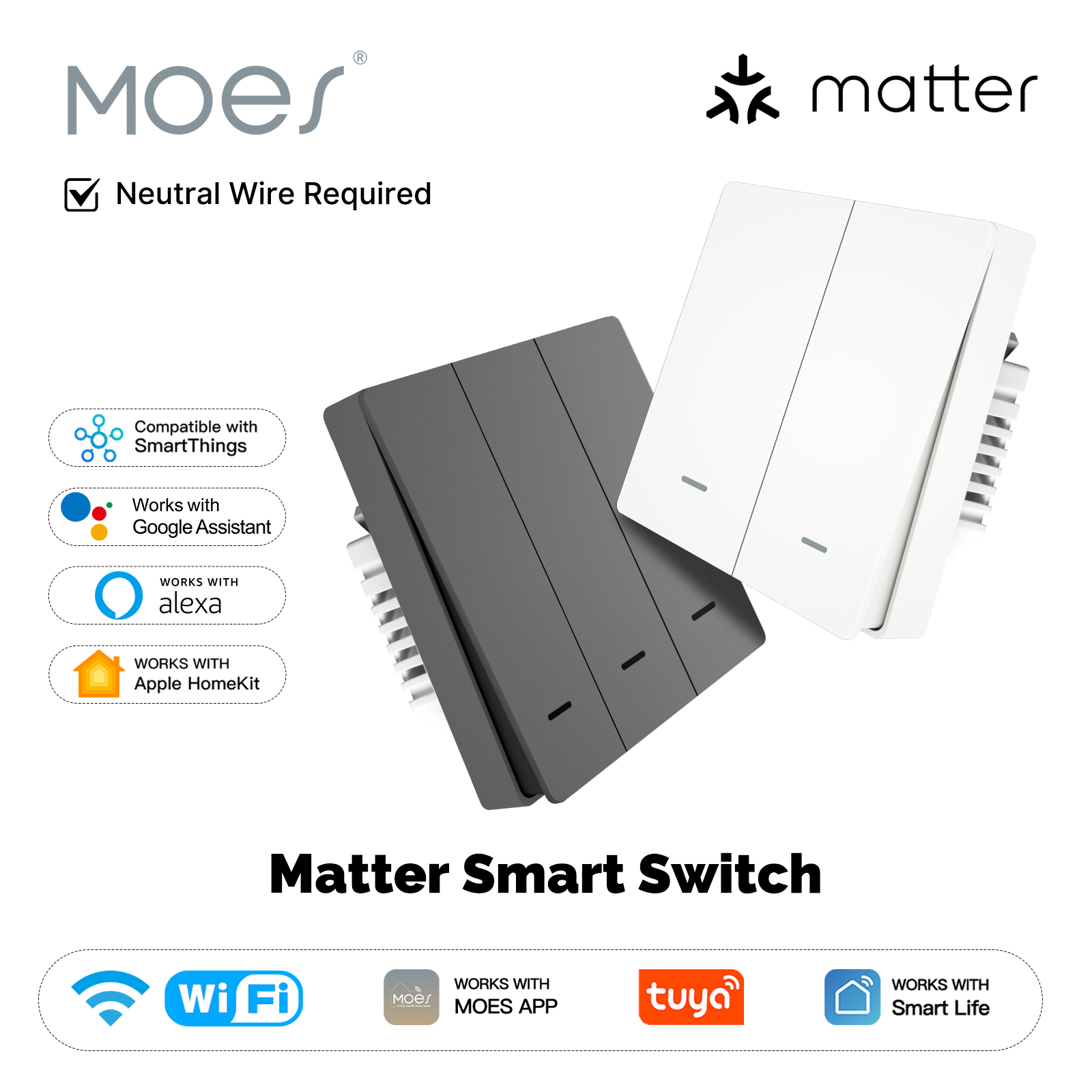 Smart Home Google Assistant - MOES Matter Tuya WiFi Akıllı Işık
