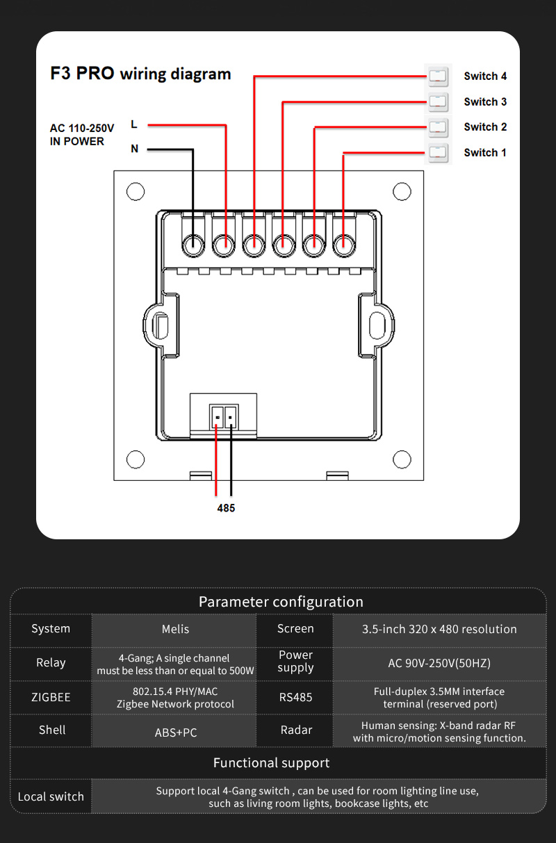 F3 Pro 3.5 İnç IPS Dokunmatik  - Smart Home Panel incelemesi ve fiyatı